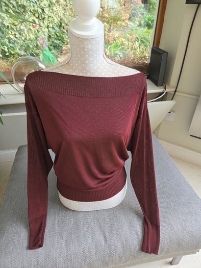 Zara burgundy fine knit uk10 bnwot