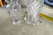 Is  2 crystal Vases-  Antique American Brilliant Cut Glass Trumpet Vase     8 and 1/2 inches tall 65.00 euro.-- the other one 6 inches Flower Vase Pompeii Collection by Waterford Crystal 32.00 euro.
