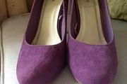 Suede effect purple high heel