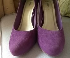 Suede effect purple high heel