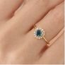 Engagement Ring London Blue Topaz and Diamond Halo Ring  Size 7 (US) Image 2