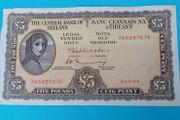 Irish 1974 Lavery Five pound banknote in Extremley Fine condition
