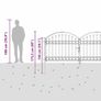 Fence Gate Double Door with Arched Top Steel 300x125 cm Black Image 4