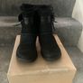 Ladies Black Suede Josette Ugg Australia Boots with Leather Bow Size UK4.5 Image 2