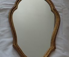 Antique French Louis style mirror - wood framed gold gilt