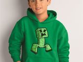 Personalised minecrafter Kids Hoodie Minecraft Creeper Hoodie With Your Name On The Back