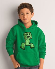 Personalised minecrafter Kids Hoodie Minecraft Creeper Hoodie With Your Name On The Back