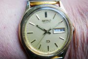 Vintage Rare 1980s Seiko SQ 8C23-6010 Day Date Quartz Gold Plated Gents Watch