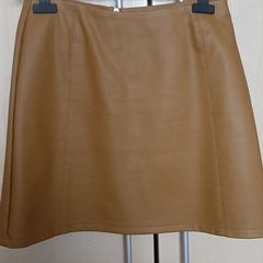 yellow leather skirt