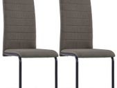 Cantilever Dining Chairs 2 pcs Taupe Fabric