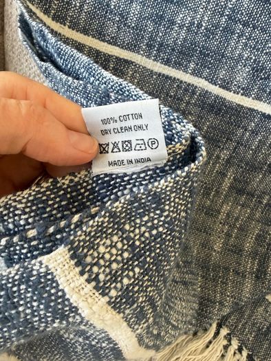 Pomax Navy & white Throw
