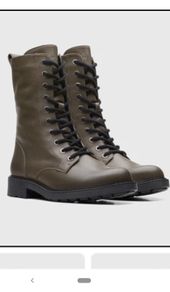 Clarks Olive Green Leather Boots size 37.5 UK 4.5