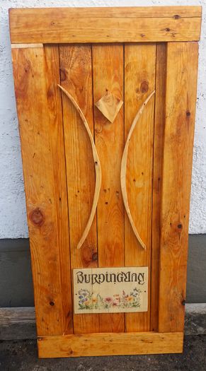 Rustic Burning Man Wood Art Wall Sign / Plaque