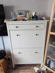 IKEA HEMNES Shoe Cabinet with 2 Compartments & Drawer - White