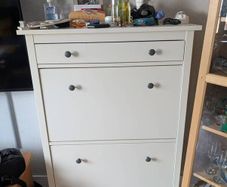 IKEA HEMNES Shoe Cabinet with 2 Compartments & Drawer - White