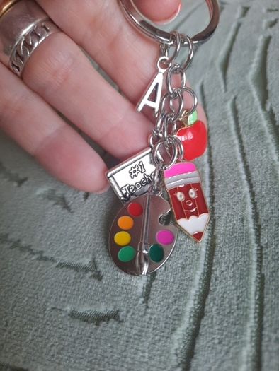 number 1 teacher keyring