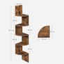 FREE EXPRESS SHIPPING Corner Shelf, Wall Shelf, 5 Tiers, Zigzag Floating Shelf, Bookcase for Kitchen, Bedroom, Living Room, Office, Rustic Brown Image 6