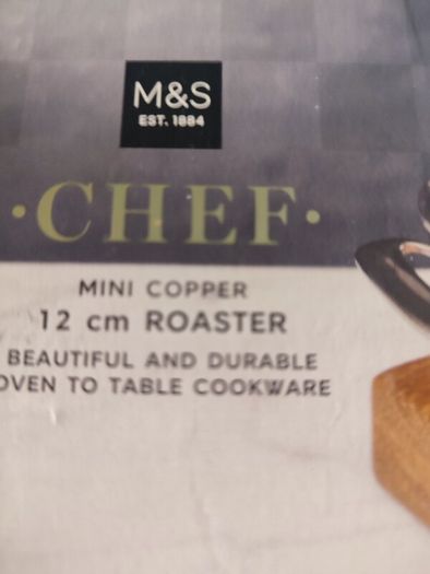 Chef Mini Copper 12 Cm. Roaster Beautiful And Durable Oven To Table Cookware