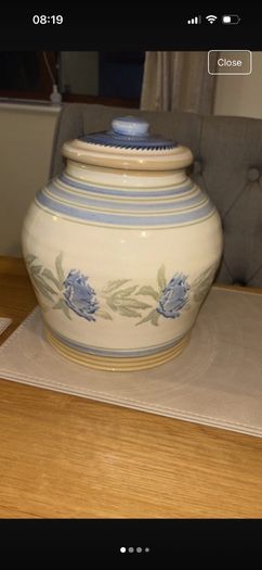 Nicholas Mosse Blue Peony Cookie Jar