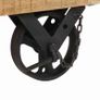 Coffee Table with Wheels Solid Mango Wood 110x50x37 cm Image 8