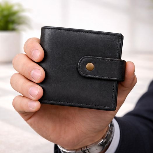 Leather RFID Wallet Slim Trifold Handmade Wallet Minimalist Card Holder