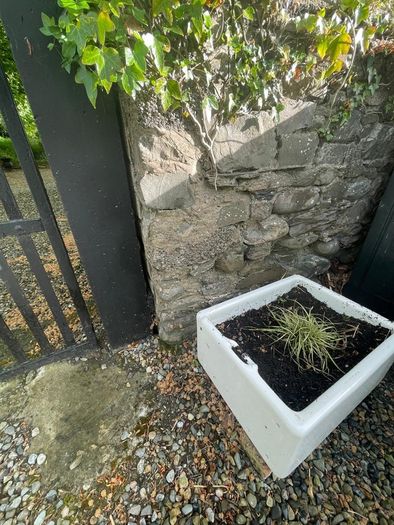 3 belfast sinks and antique stone trough