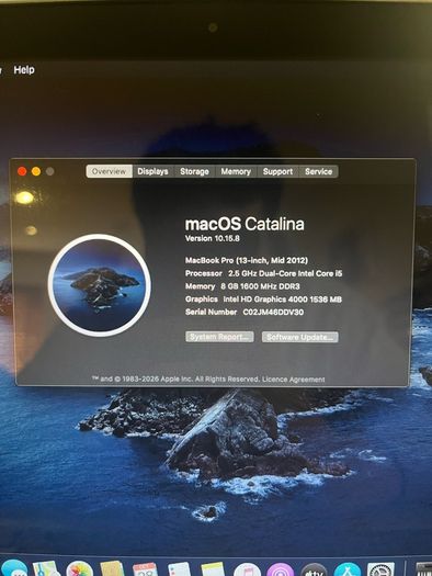 MacBook Pro 2012 13" Core i5 8GB 1TB