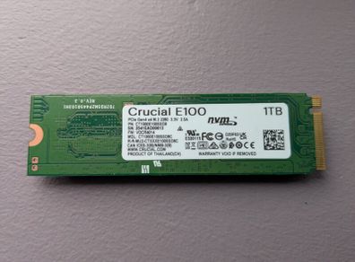 New Crucial E100 1TB M.2 NVMe with heatsink