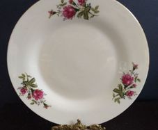ovely Cake Display Plate, Chinese Made, in a Pink Rose Pattern