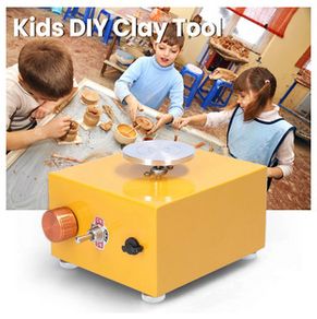 Children's Toys Electric Pottery Machine Portable DIY Clay Tool with Tray for Ceramic Work Mini Pottery Wheel Ceramic Turntable