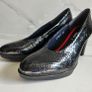 CallagHan Adaptation shock absorbent leather platform high heel almond toe black reptile shoes size UK4 WU 37 new & boxed Image 8