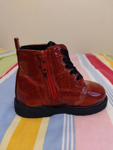 Red Patent Glitter Boots