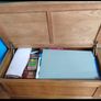 Wooden oak blanket box Image 3