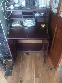 Dark Wood Veneer Writing Bureau
