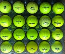 20 used mixed brand yellow golf balls