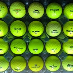 20 used mixed brand yellow golf balls