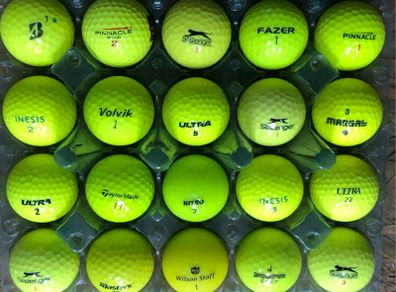 20 used mixed brand yellow golf balls