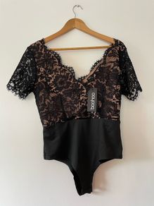 Boohoo premium eyelash lace bodysuit - New