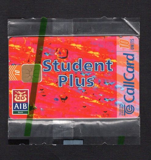 1996 Ireland 10 unit AIB "Student Plus" bank account (ODS2) Call Card New in Packaging. Telecom Eireann card number 1153