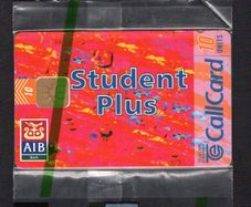 1996 Ireland 10 unit AIB "Student Plus" bank account (ODS2) Call Card New in Packaging. Telecom Eireann card number 1153