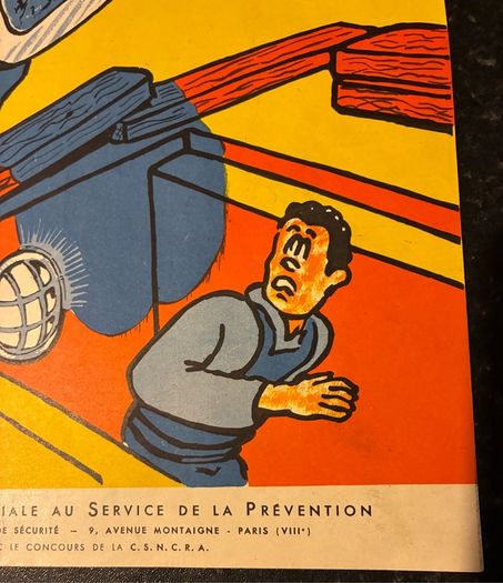 Original 1950's French Industrial Safety Poster