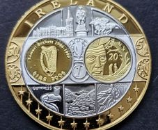 IRELAND 2006 EIRE .999 Silver Europa Gold Gilded Medal