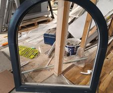 Anthracite grey Arch Pvc window
