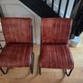 Tan Faux Leather Bench & 2 Matching Chairs Set Image 3