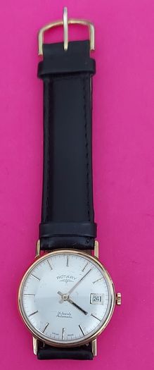 Rotary 9ct Gold 375 Cased Mens Swiss Made Wristwatch (works Perfectly)
