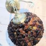 Vintage Glass Bead Ceiling Light - Mid-Century Brass Pendant Image 3