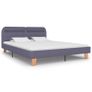 Bed Frame with LED Light Grey Fabric 180x200 cm 6FT Super King Image 2