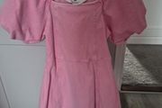 girls pink denim dress