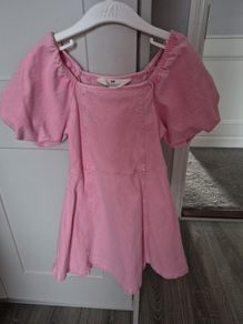 girls pink denim dress
