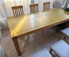 Karel Mintjens Solid Oak Dining Table (220x95cm) + 6 Chairs"